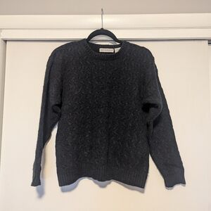 Vintage Black Cable Knit Fisherman Sweater